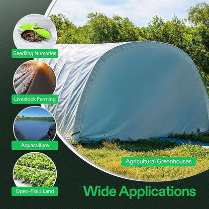 VIVOSUN Black and White Panda Film, 10' x 100' 5.5 Mil Poly Film, Blackout Tarp for Warm House