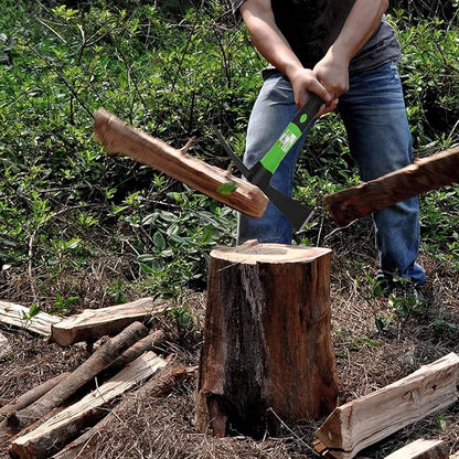 WilFiks Cutter Mattock, 15" Heavy Duty Pick Axe with Forged Heat Treated Steel Blades, Adze Hoe for Weeding, Prying and Chopping, Digging Tool with Anti-Slip Grip, Ergonomic Shock Reduction Handle