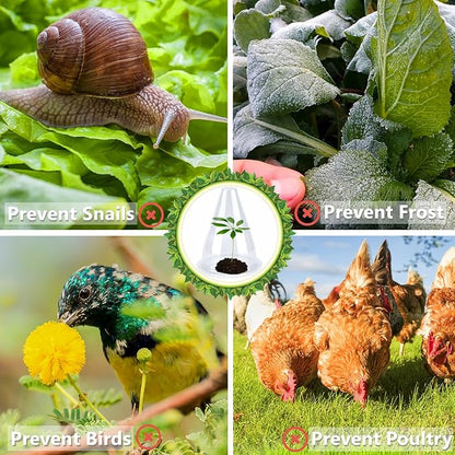 【36 Pieces】 Garden Cloches for Plants, Plant Cover Plant Protectors Transparent Bell Jar Cloche Protection Plants from Birds, Animals, Frost, Freeze Weather,7.8" D x 9.4" H, Transparent