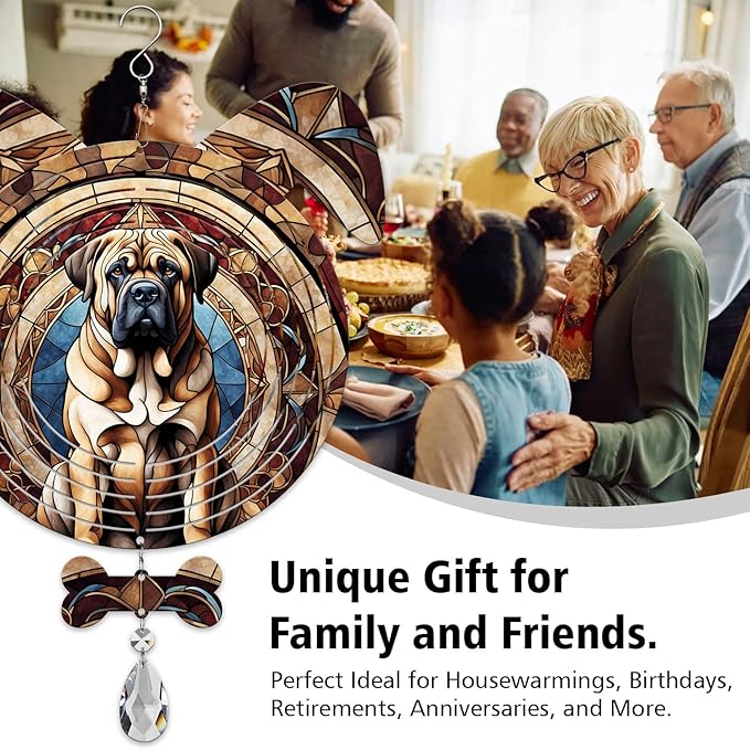 Mastiff Dog Ears Wind Spinner, Mastiff Wind Spinner Hanging for Yard and Garden V02