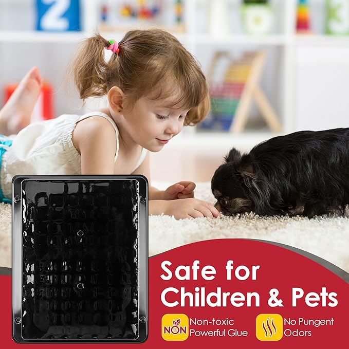 Qualirey 20 Pack Jumbo Rat & Mouse Glue Traps, 11.8 X 9.84 in Large Heavy Duty Mouse Traps Indoor for Home, Pre Scented Adhesive Plastic Tray with for Spider, Snake, Mice, Kids and Pet Safe (Black)