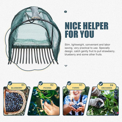 Tofficu Ergonomic Blueberry Picker with Steel Comb and Handle, Lightweight Fruit Harvesting Tool for Berries and Small Fruits, Ideal for Outdoor Garden Use