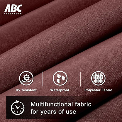 ABCCANOPY 10FT Cantilever Umbrella Offset Hanging Patio Umbrella with Base Stand Rotate and Tilt，Suitable for Garden, Lawn, Backyard(Burgundy)