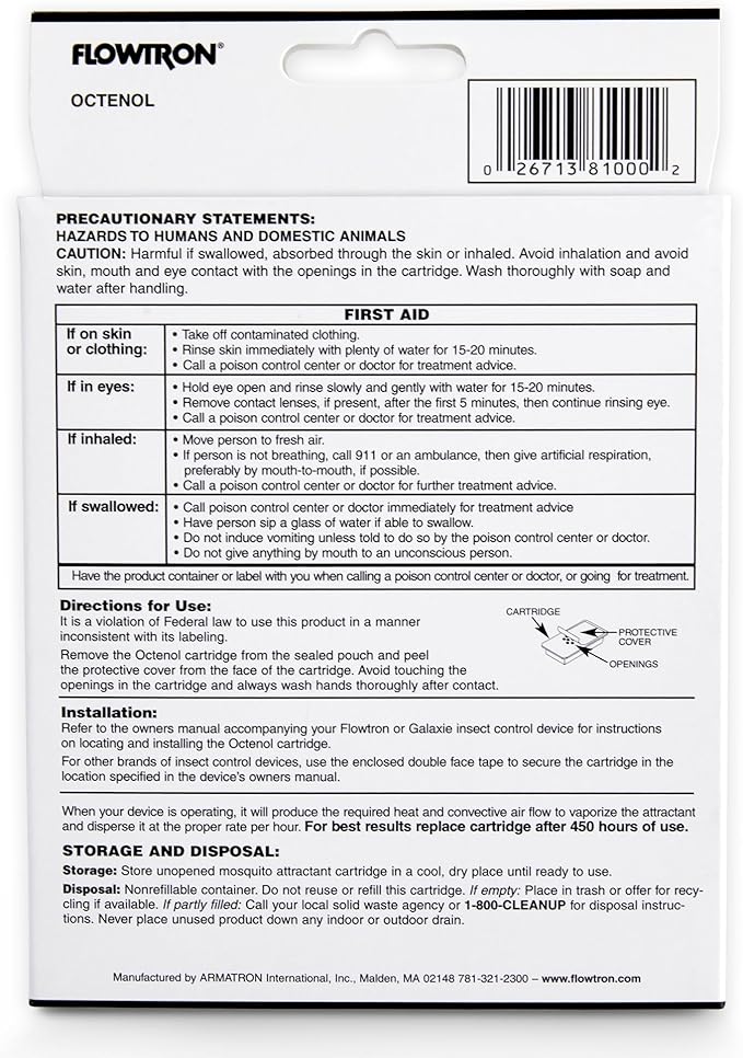 Flowtron MA-1000 Octenol Mosquito Attractant Cartridge, Compatible with BK-15, BK-40, BK-80, MC-9000, FC-8800