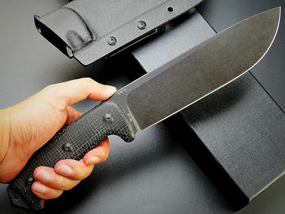 Eafengrow EF148 Fixed Blade Knife AUS-10 Steel Blade Micarta Handle Full Tang EDC Straight Knife for Hunting Camping Bushcraft