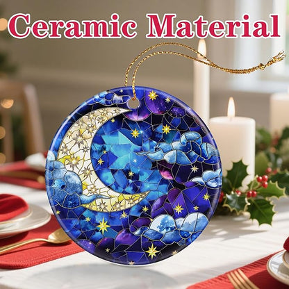 Christmas Ornament, Christmas Decoration, Ceramic-Style Night Sky Ornament, Heirloom Keepsakes, Holiday Ornaments, Holiday Presents, Unique Xmas Gifts, Gift Exchange Ornaments, Gift Idea
