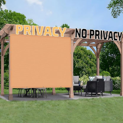 SUNNY GUARD Shade Cloth Custom Size 14x16 FT Sun Shade Screen Fabric Shade Cover Tarp with Grommets for Pergola Backyard Garden, Peach Fuzz(We Customized)