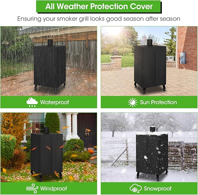 Vertical Smoker Cover Compatible with Pit Boss 4, 5, 7 Series, Waterproof Wood Pellet Grill Cover for Outside, Compared to Pit Boss 73550