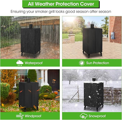Vertical Smoker Cover Compatible with Pit Boss 4, 5, 7 Series, Waterproof Wood Pellet Grill Cover for Outside, Compared to Pit Boss 73550