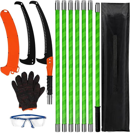 Lineslife 25ft Tree Pole Pruner Manual,Branches Trimmer Tree Branch,Hand Pole Saws Extendable Height