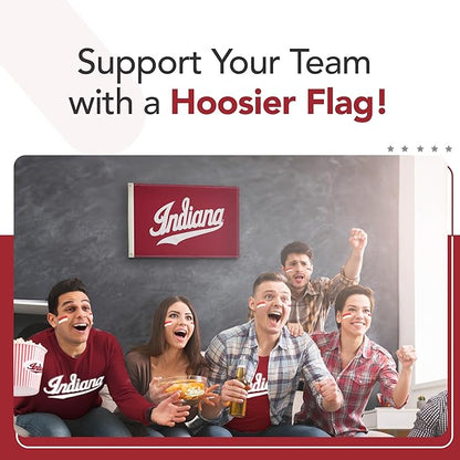 Indiana Hoosiers College Sports Printed Flag - NCAA Licensed - Nylon - School Banner (White, Red) (2' x 3')