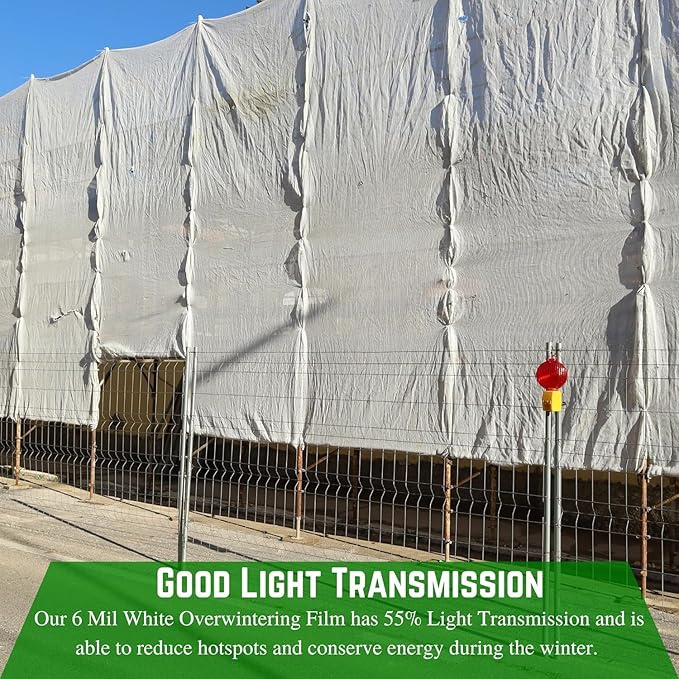 Farm Plastic Supply - Protective Clear Overwintering Plastic Film - Overwintering Film, 6 Mil Clear Plastic Film, Greenhouse Plastic, Durable Plastic Sheeting (6 Mil 6' x 100')