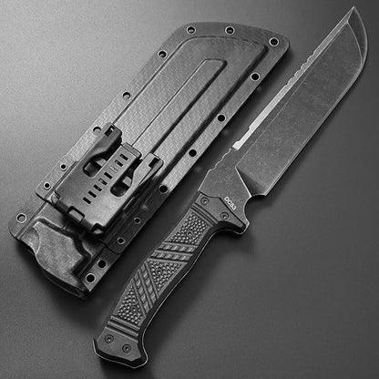 GTK32 Fixed Blade Knife DC53 Steel Blade Full Tang Nylon Fiberglass Handle Heavy Duty Knifes for Field Hunting Camping Bushcraft(Black)