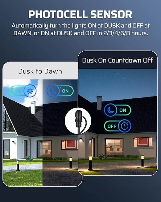 DEWENWILS 120W Low Voltage Landscape Transformer with Remote Control, 120V AC to 12V DC, Low Voltage Transformers with Photocell & Timer, Landscape Lighting Transformer for Garden Light Spotlight