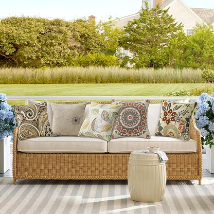 Outdoor Sunbrella Decorative Pillows Pack of 4, 18" x 18" Outdoor Pillow Set for Couch Bed Throw Patio Sofa, Allure Dusk