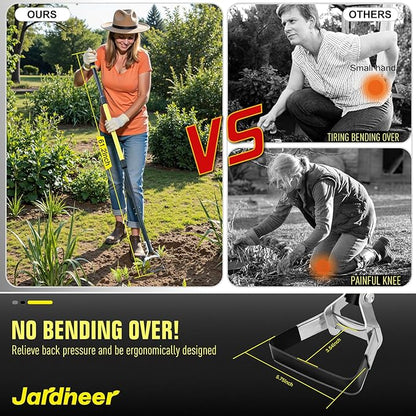 Jardineer Hula Hoe with Long Handle,Hoe Garden Tool, for Weeding, Stirrup Hoe for Flower Beds,Yards(64 inches)