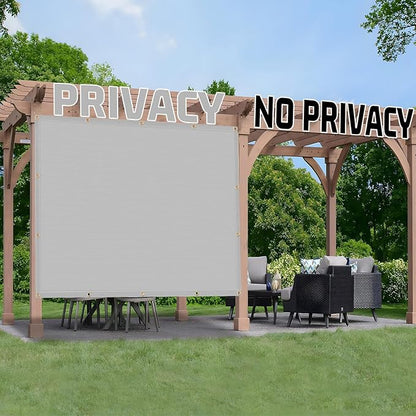 SUNNY GUARD Shade Cloth Custom Size 3x5 FT Sun Shade Screen Fabric Shade Cover Tarp with Grommets for Pergola Backyard Garden, Light Grey(We Customized)