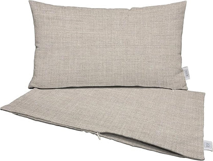 RSH DECOR: Sunbrella Pillow Covers Set of 2 | Covers Only - 20" x 12" | Outdoor Lumbar Pillow Covers Crafted with Sunbrella Performance Fabric | Cast Silver