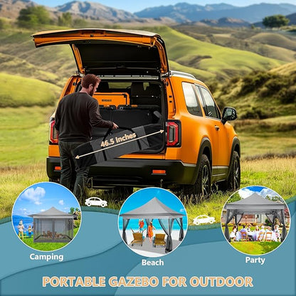 COBIZI 12x12 Pop Up Gazebo On Clearance Canopy Tent Easy Up Outdoor Gazebo Waterproof Upgrade with Mosquito Nettings and Carry Bag for Patio Garden Lawn