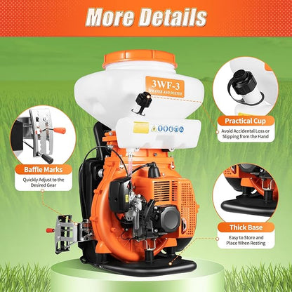 3.7gal Gas Powered Backpack Sprayer, 2-Stroke Backpack Fogger Agricultural, Fogger Sprayer Blower for Load Pesticides, Disinfectants, Waterproof Base Oil, Fertilizer, Etc