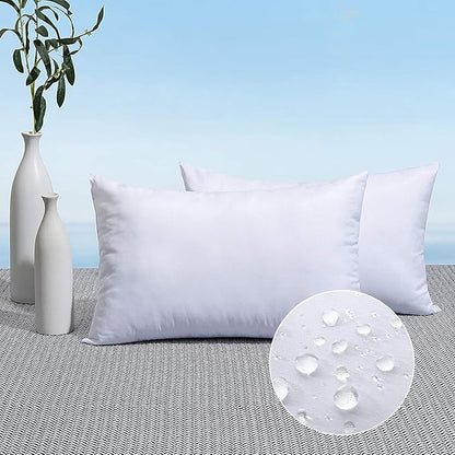 MIULEE Pack of 2 20x26 Outdoor Pillow Inserts, Outdoor Throw Pillows Water-Resistant Decorative Premium Rectangle Pillow Stuffer Sham for Porch Swing Couch Sofa Cushion Patio Furniture