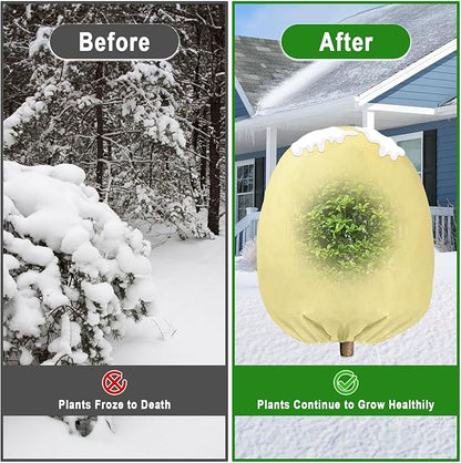 Evoio Plant Covers Freeze Protection 6 x 7 FT 3 oz/yd² Winter Frost Blankets Cloths Fabric Bags with Zipper for Outdoor Plants Tree Shrub Garden Potted Freeze Frost Winterizing Protection