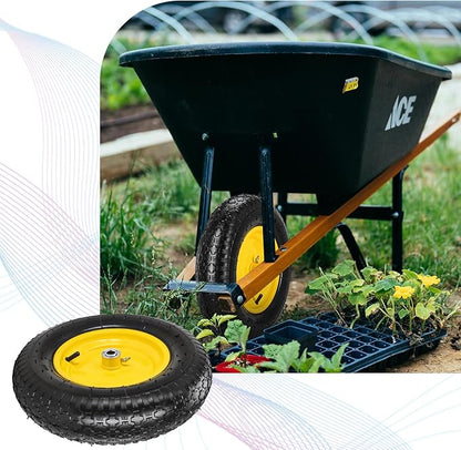 16” Pneumatic Wheelbarrow Tires 4.80/4.00-8" Tire and Wheel with 5/8" 3/4" Bearings 3-7” Centered Hub for Wheelbarrows Garden Trailer Garden Carts Wagon