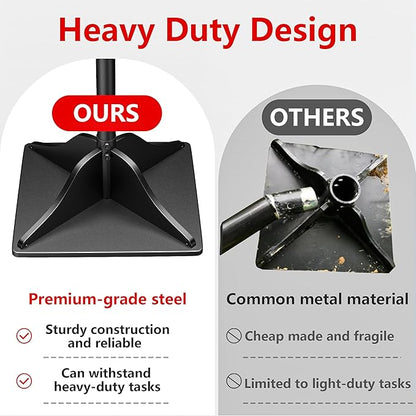 Steel Tamper Tool,63 Inch Handle,Hand Ground Tamper Tool,Durable Plate Soil Compactor,Garden Heavy Duty Tool for Leveling Soil,Gravel,Asphalt,Driveway
