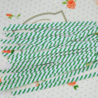 APQ Green and White Metallic Twist Ties for Bags, 4 inches. 24000 Pack Plastic-Coated Bread Twist Tie for Treat Bags. Reusable Bread Tie. Light Metallic Twist Tie. Heavy-Duty Twisty Ties for Bags