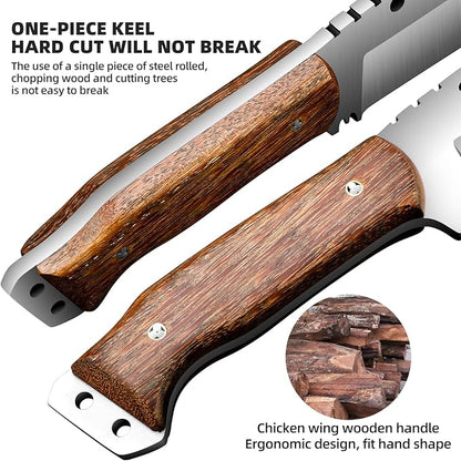 Machete with Sheath for Cutting Trees Heavy Duty, for Yard Work and for Bushcrafting Knife Sickle for Clearing Brush Garden Tools Construction Blade