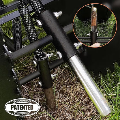 Patented Rolling Lawn Coring Aerator Yard Grass Pulling Plugs Manual Aeration Tool Push Roller Rotary Compacted Garden Soil Loosening