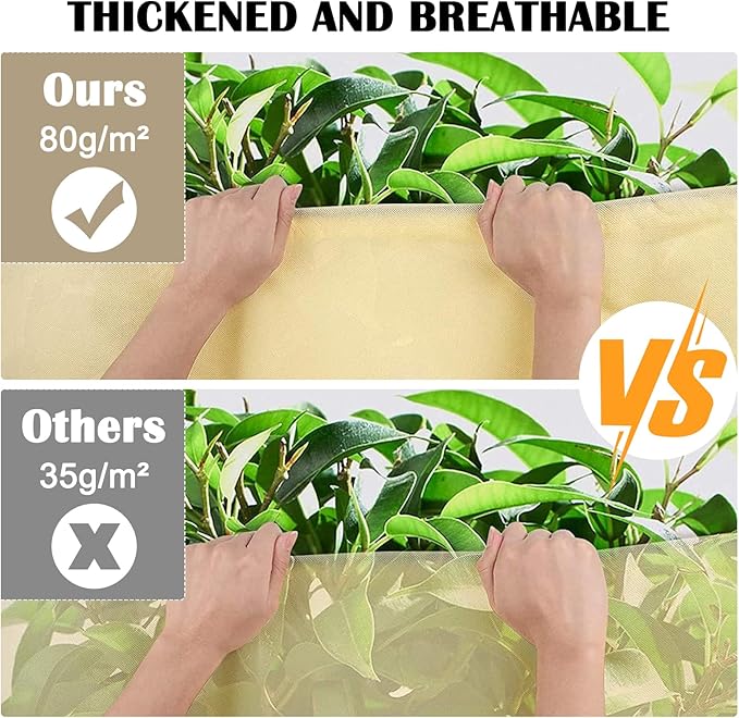 LangRay Plant Covers Freeze Protection, Winter Frost Cloths 2.8oz/yd² with Zipper and Drawstring, Garden Cover Protective Blankets for Outdoor Plants Fruit Palm Olive Trees (79in*94in 1pc)