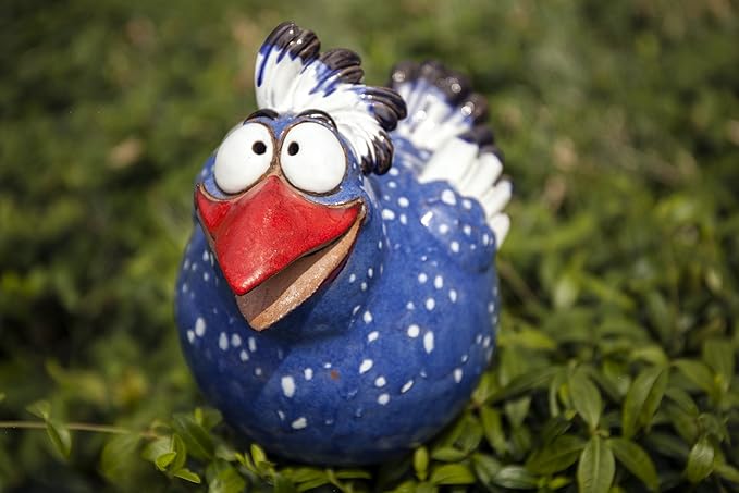 Ceramic Garden Decor - Bird Lawn stake - Outdoor statue - Perfect, unique gifts for gardeners woman, men, yard gifts - Handmade, Frostproof