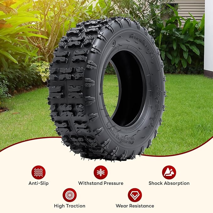 2 PCS13x5.00-6 Tires and 13X5.0-6(5.0/4.0-6) Inner Tubes for 4 Wheelers ATV,Quad Lawn, Mower, Wheelbarrows, Go Kart,Snow Blower, Tractors, Hand Trucks, Trolleys, Mini Bike Tires (P-094)
