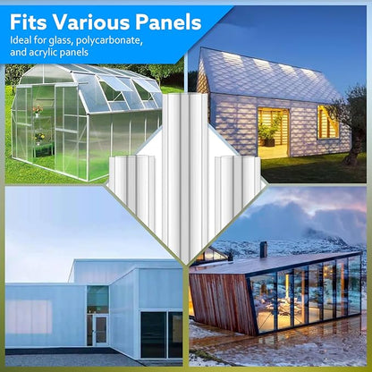 Polycarbonate Greenhouse Panel Connectors – 10 Packs, 4FT H Connectors Fits 4 or 6 MM Panels, UV-Resistant Greenhouse Joining Strips for DIY Garden Greenhouses and Cold Frames