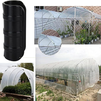 50 PCS 0.9 Inch Greenhouse Clamps Clips 23mm Plastic Black ABS Snap Clamp Tube Clip Garden Buildings Tube Clip for Greenhouse Film, Sunshade Nets, Frame Shelters (Outer Ø 1.06” inner Ø 0.9”)