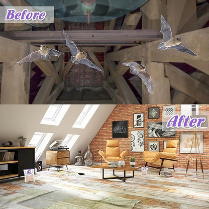 8 Pack Bat Repellent Outdoor Rodent Mouse Repellent, Peppermint Oil Bat Deterrent Repellent for Attic, Ready-to-Use Pest Repellent Scent Pouches