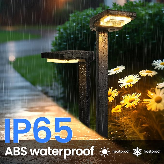 Solar Lights Outdoor, 4Pack Smart Pathway Lights with Color Changing &Sync, 9Modes (Warm/Cool White,RGB) for Driveway,Walkway,Garden,Yard,Fence,Patio,Lawn,Step Waterproof