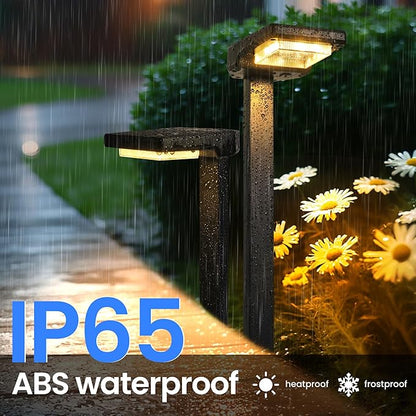 Solar Lights Outdoor, 4Pack Smart Pathway Lights with Color Changing &Sync, 9Modes (Warm/Cool White,RGB) for Driveway,Walkway,Garden,Yard,Fence,Patio,Lawn,Step Waterproof
