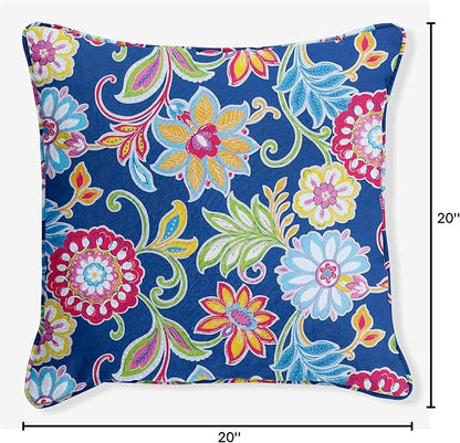 BrylaneHome 20" Square Throw Pillow - Patio & Outdoor - Water, Stain & Fade Resistant - Granada