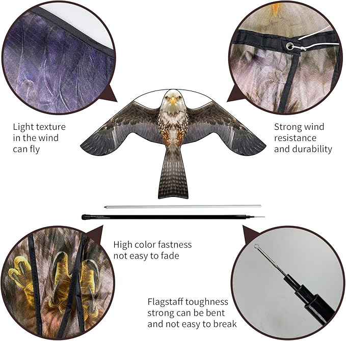 eyijklzo Bird Scarer Flying Kite Crops Farm Flying Bird Hawk Flying Kite