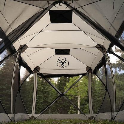 Gazelle Tents™ Tandem Gazebo, Easy Pop-Up Hub Screen Tent, Durable, TriTech Mesh, Waterproof, UV Resistant, 10-Person, Agave Green, 89" x 86" x 156", GG800AG