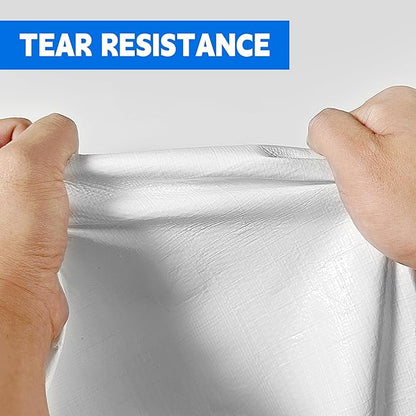 Tarp 10x20 ft Heavy Duty 12mil 100% Waterproof High Durability Multipurpose,Uv Resistant,White Tarp Suitable for Swimming Pools, Boats, Camping, Courtyards, Etc -by MVPNET