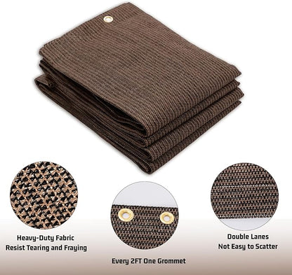 SUNNY GUARD Shade Cloth Custom Size 4x15 FT Sun Shade Screen Fabric Shade Cover Tarp with Grommets for Pergola Backyard Garden, Brown(We Customized)