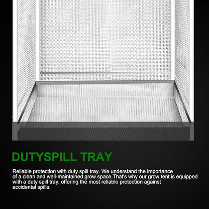 MELONFARM 4x2 Grow Tent, 48"x24"x72'' High Reflective 600D Diamond Mylar Canvas with Observation Window and Floor Tray for Hydroponic Indoor Plant Growing
