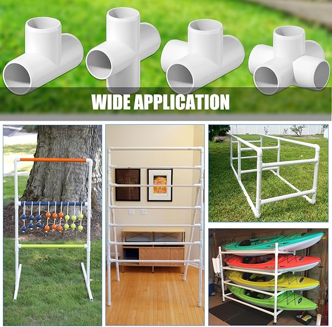 18PCS 4 Way Cross PVC Fittings 3/4Inch, SCH40 Furniture Grade Elbow Fitting Heavy Duty PVC Pipe Connector for Water Supplies, DIY Garden Shelf & Greenhouse