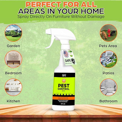 Nature's Dome Eco-Friendly Pest Control Spray – Ant, Roach, Spider, Fly, Flea and Insect Control with Natural Essential Oils – Fast-Acting, Child & Pet Safe for Indoor & Outdoor Use (32 OZ)