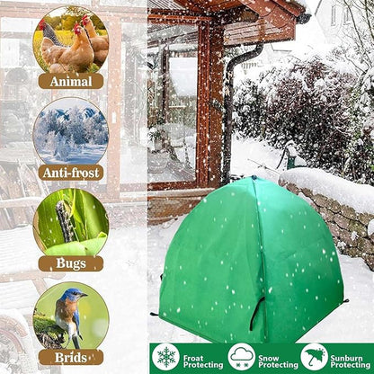 2 Pack Plant Freeze Protection Covers Winter Shrub Covers Plant Frost Protection Tent, Warm Plant Tents Protecting Fruit Potted Plants Tree from Freezing Animals Eating ((22x22x23in, Frost Cloth))