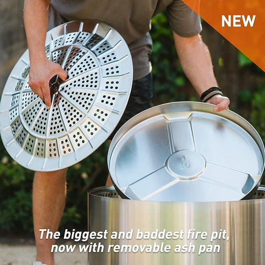 Solo Stove Yukon Essential Bundle | Portable Smokeless Fire Pit Stainless Steel for Wood Burning, Incl. Yukon Fire Pit, Lid and Stand, Diameter: 27in, Height: 19.8in, Weight: 40.35lbs