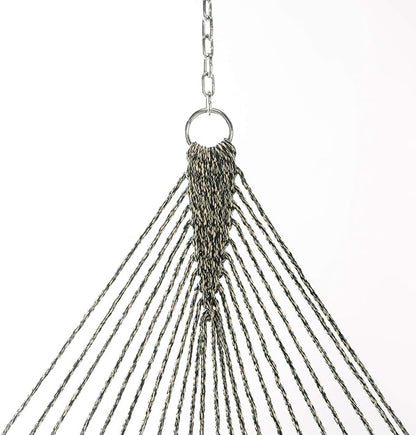 Original Pawleys Island Large Green DuraCord Rope Hammock – 13 ft. x 55 in., 2-Person, 450 lb Capacity, Oak Spreader Bar, Zinc-Plated Hardware, Handcrafted in The USA